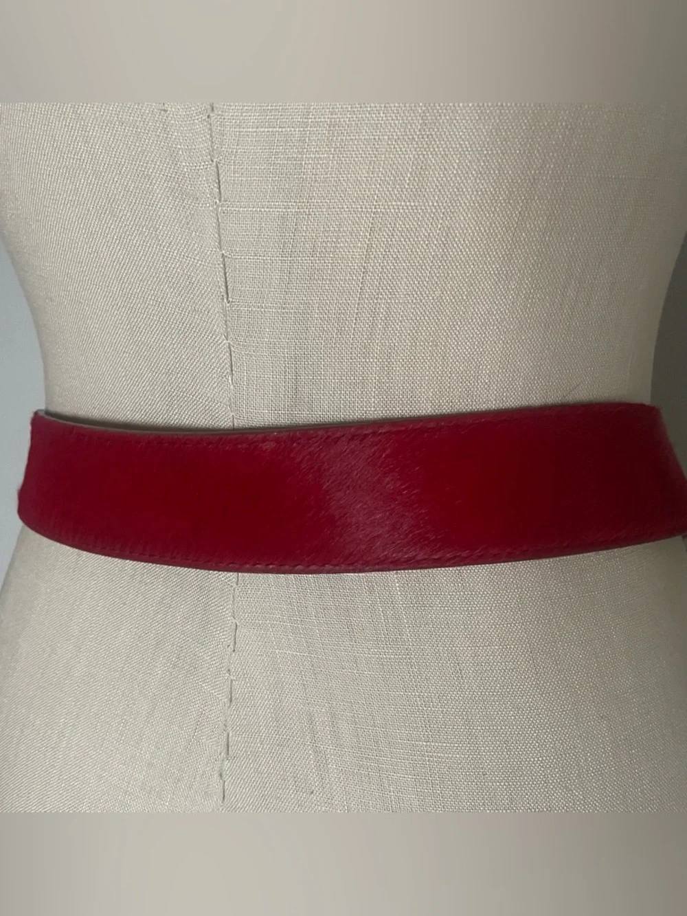 Michael Kors red calf hair belt size XL